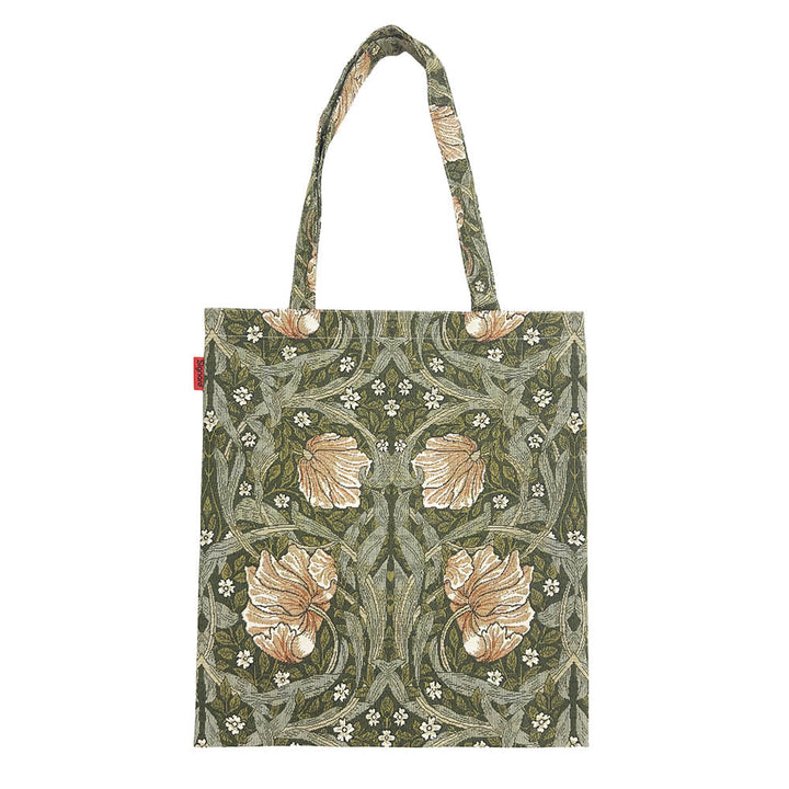 William Morris Pimpernel and Thyme Green - Flat Bag