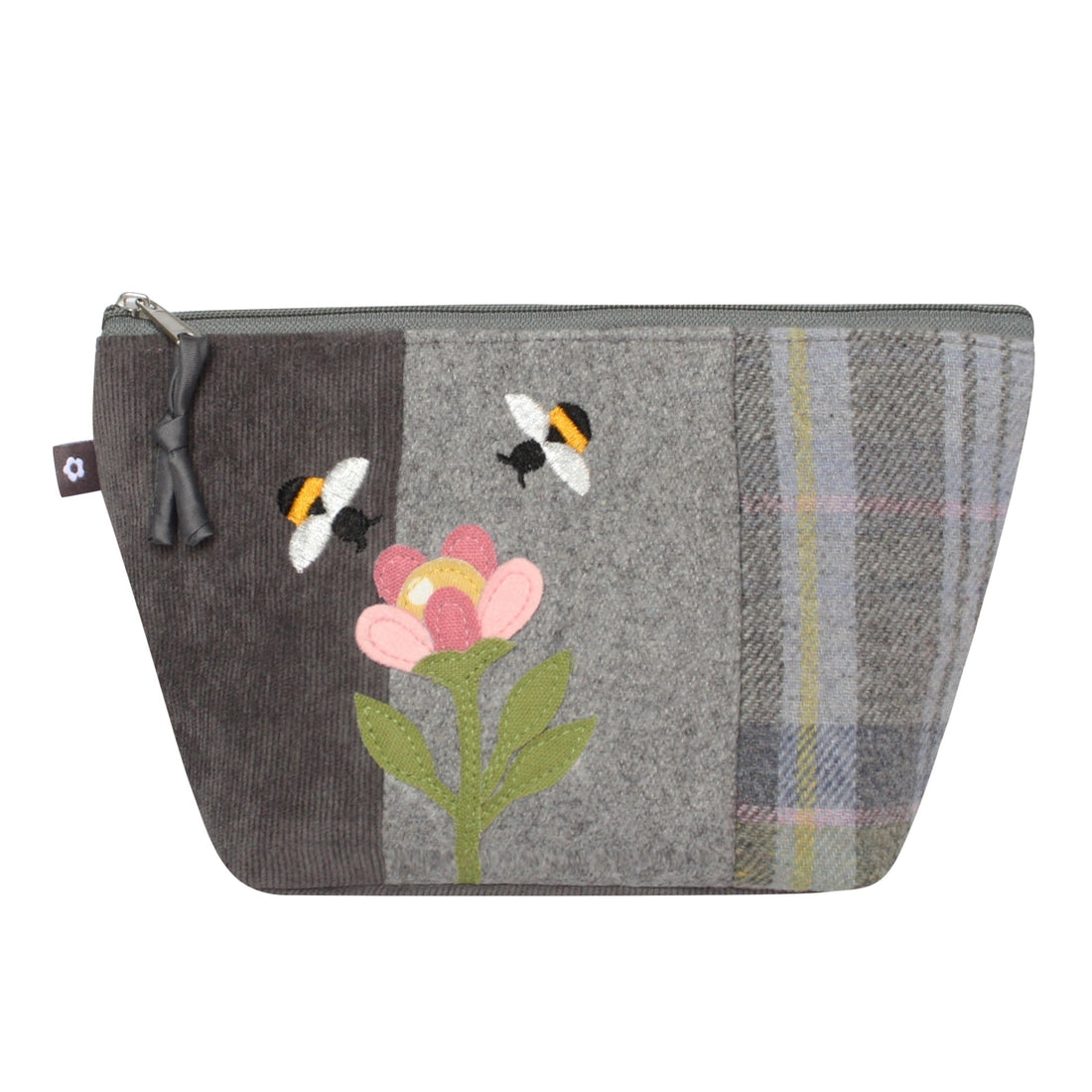 Flower Bee Applique Make up Bag By Earth Squared