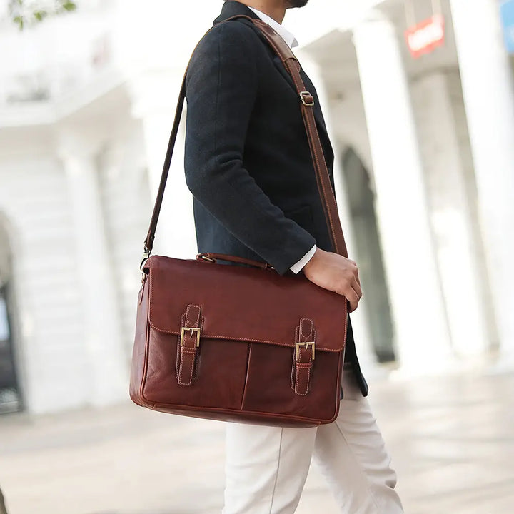 Hamilton Brown Leather Briefcase