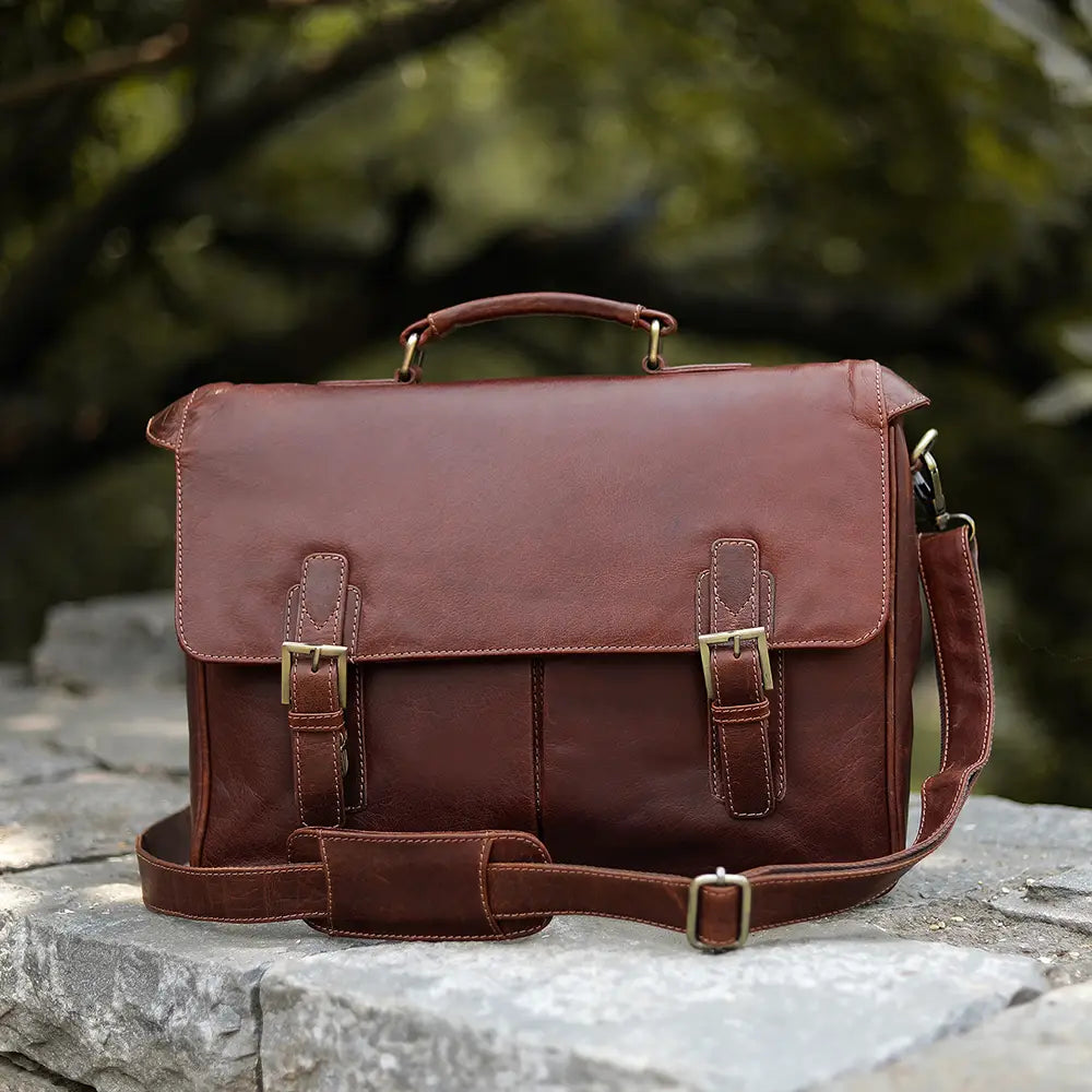 Hamilton Brown Leather Briefcase