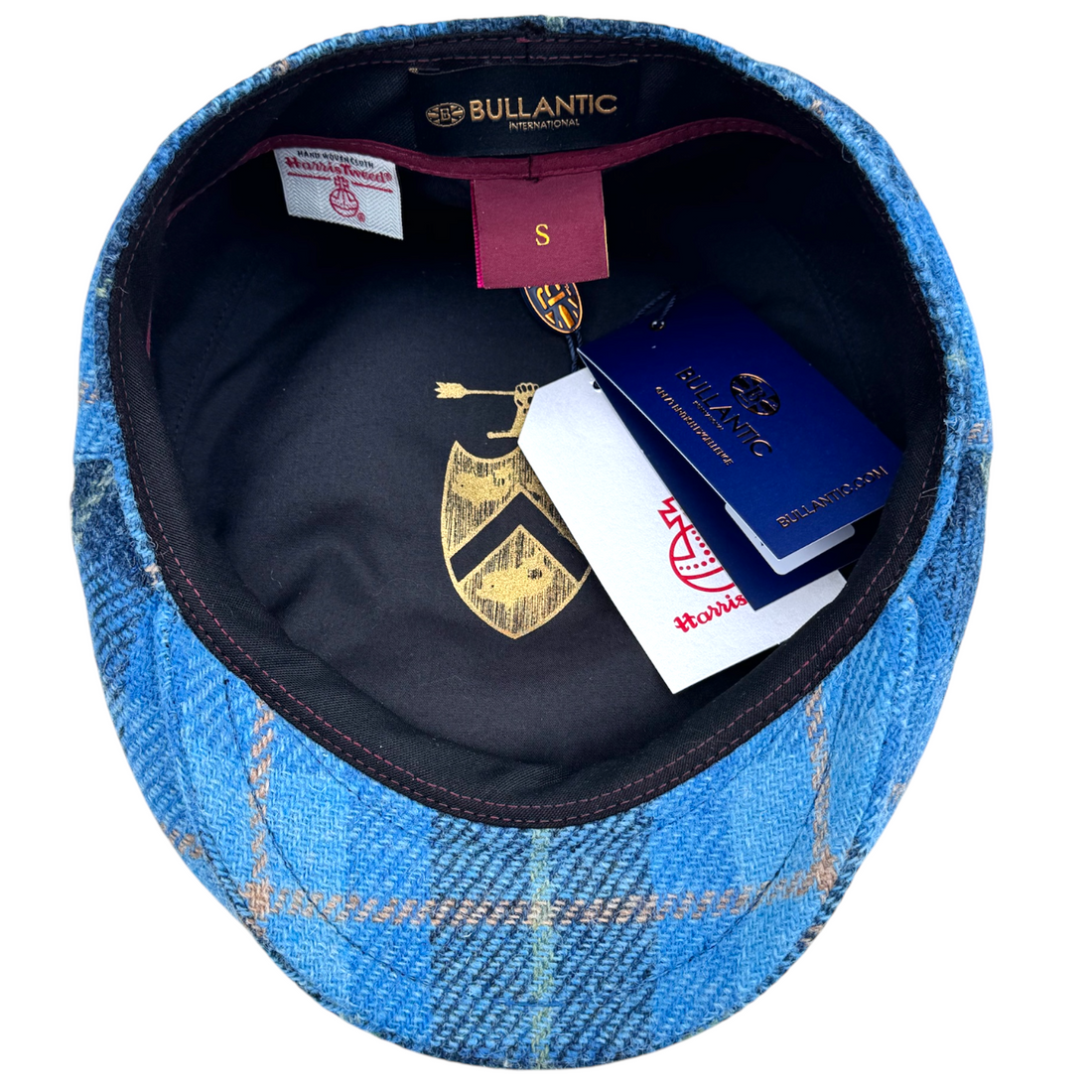 Bullantic Light Blue Tartan Harris tweed Flat Cap