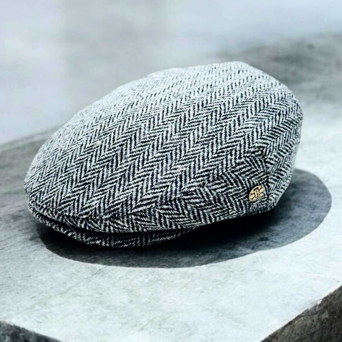 Gladwin Bond Harris Herringbone Wool Flat Cap