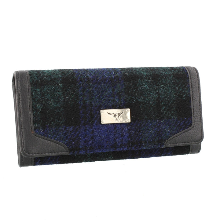 Glen Appin Harris Tweed Ladies Bute Fold Over Purse Black Watch
