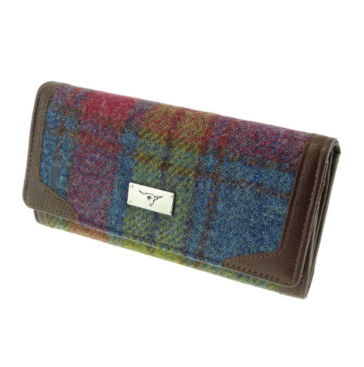 Glen Appin Harris Tweed Ladies Bute Fold Over Purse Multi Check