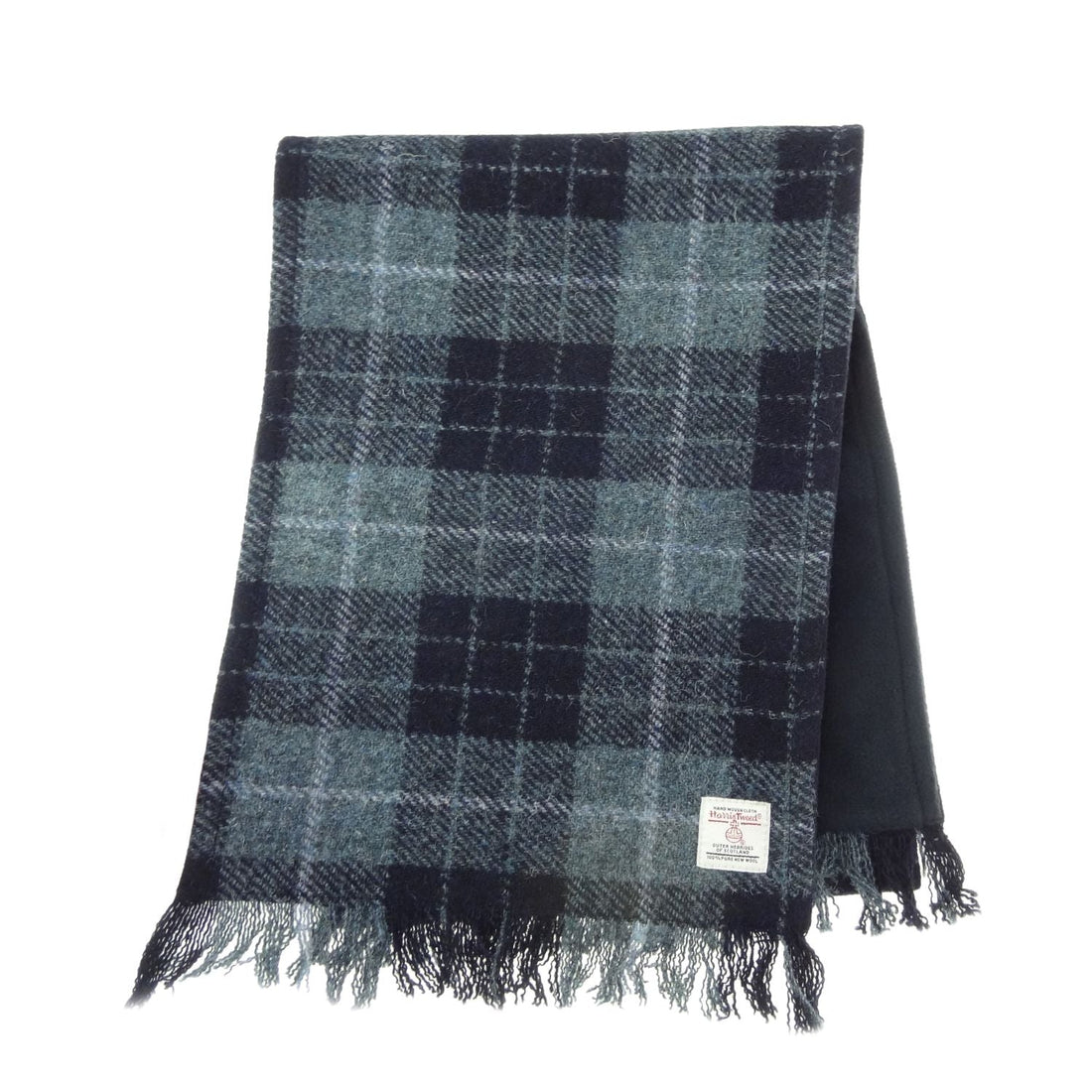 Glen Appin Harris Tweed Wool Scarf Grey Check