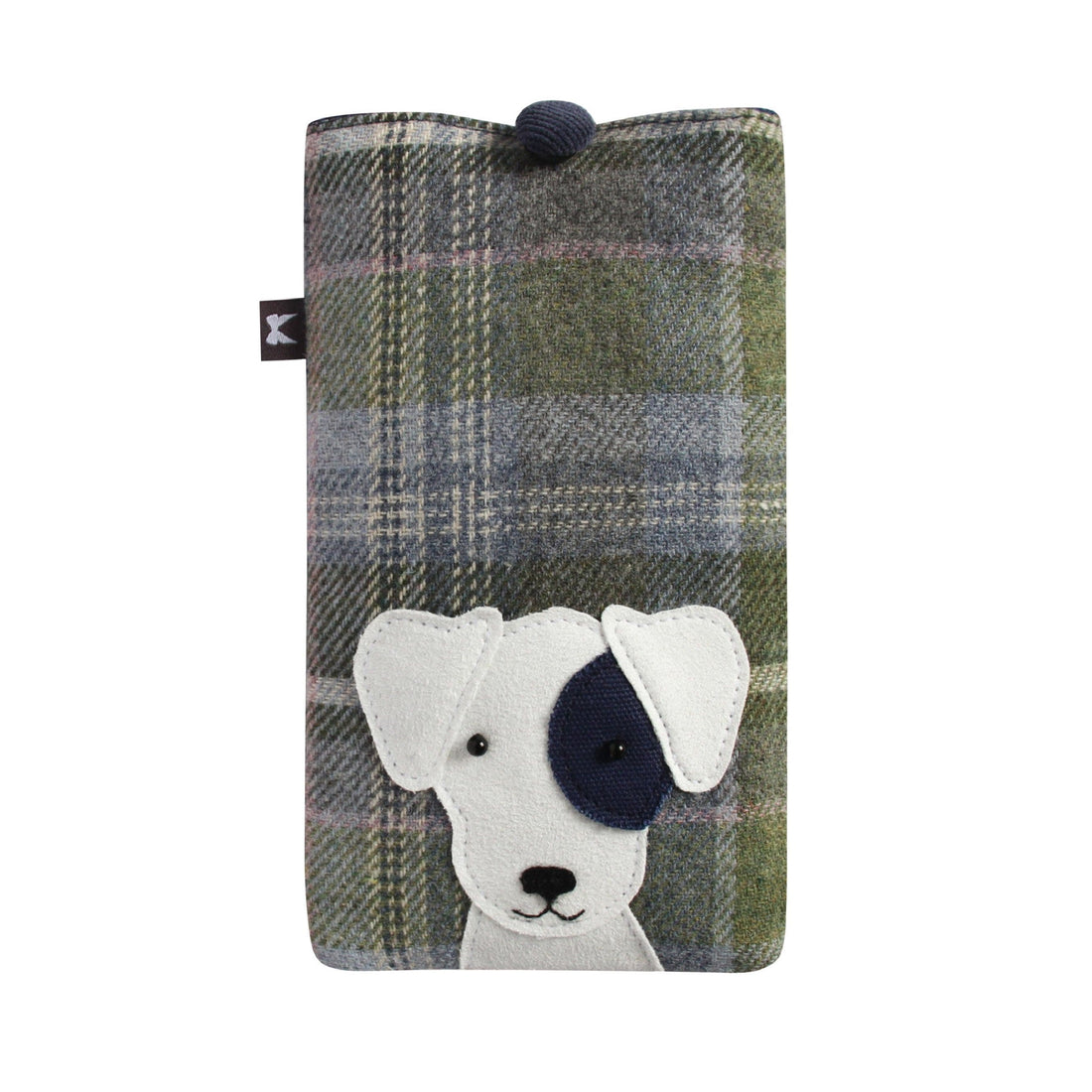 Navy Dog Applique Glasses Case by Earth Squared