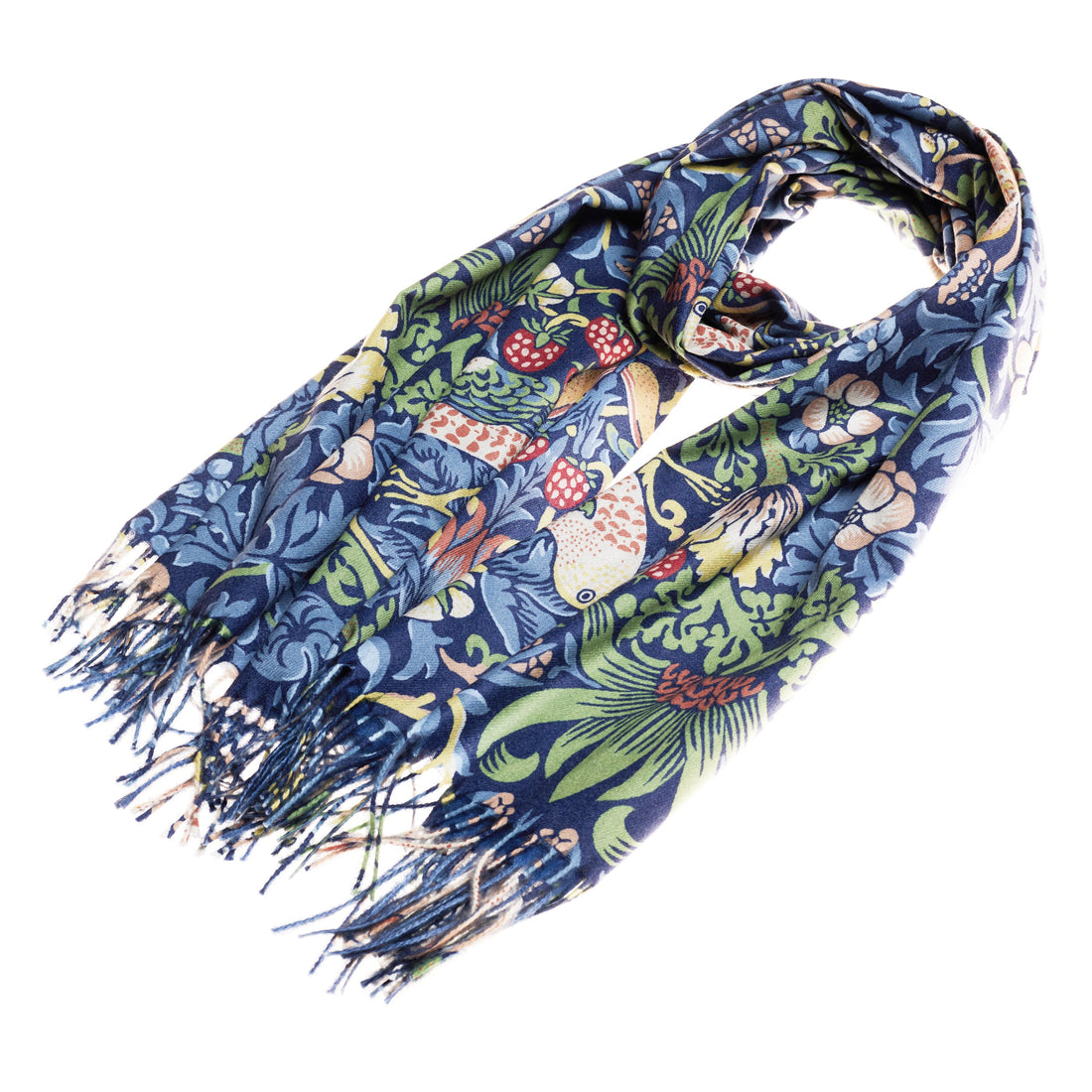 William Morris Strawberry Thief Blue - Art Pashmina