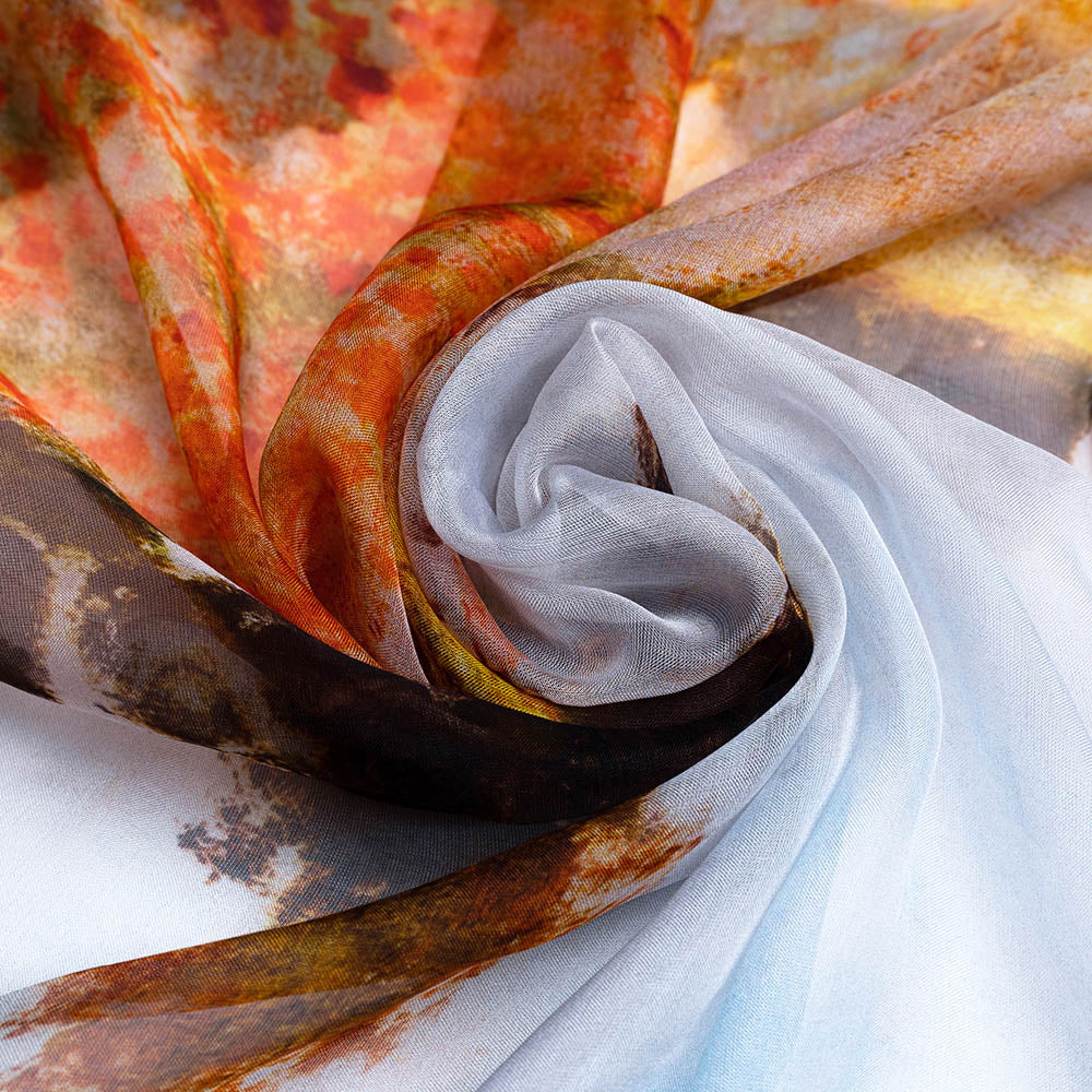 Claude Monet Poppy field - 100% Pure Silk Scarf