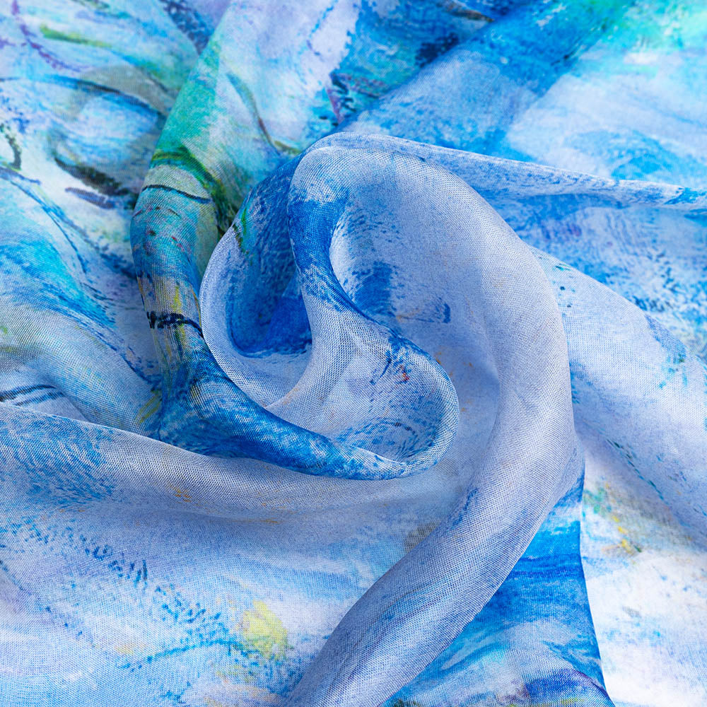 Claude Monet Water Lily - 100% Pure Silk Scarf