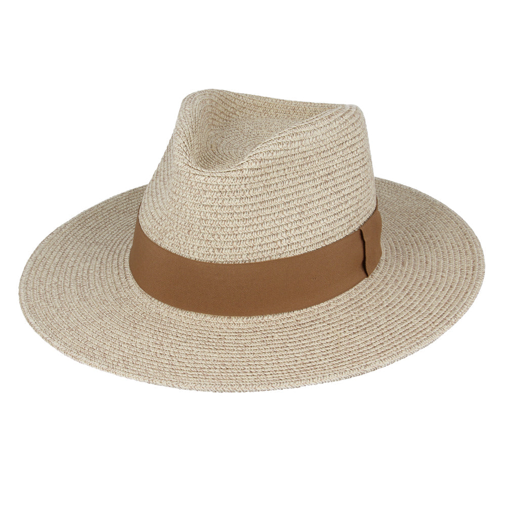 Summer Fedora Designed Wide Brim & Low Crown - Stone