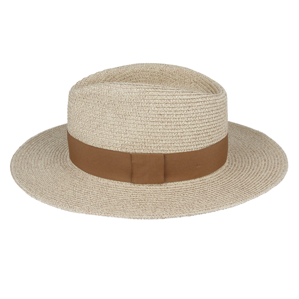 Summer Fedora Designed Wide Brim & Low Crown - Stone