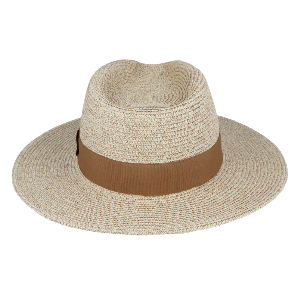 Summer Fedora Designed Wide Brim & Low Crown - Stone