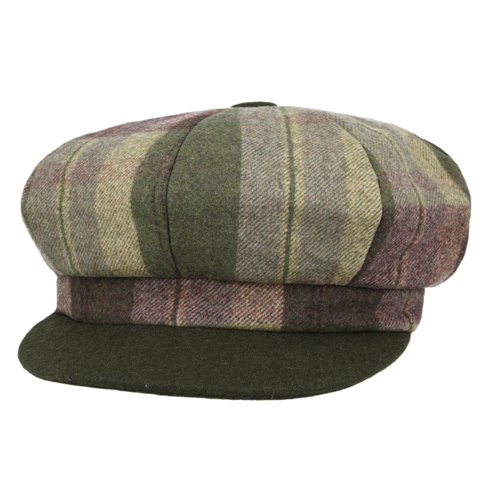 Women's Checked Tweed Gatsby Baker Boy Eight Panel Caps