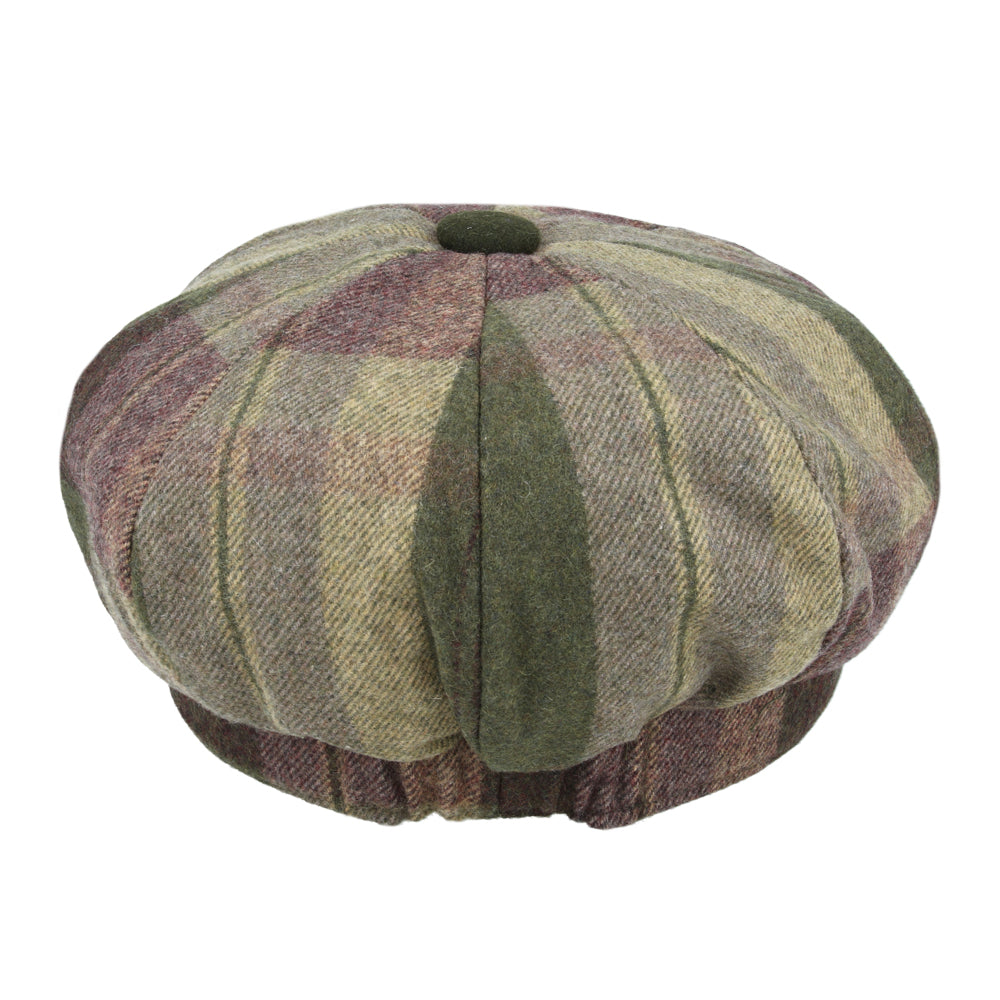 Women's Checked Tweed Gatsby Baker Boy Eight Panel Caps