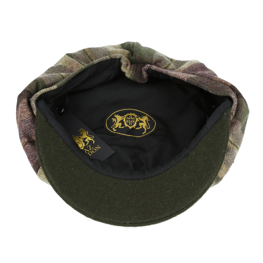 Women's Checked Tweed Gatsby Baker Boy Eight Panel Caps