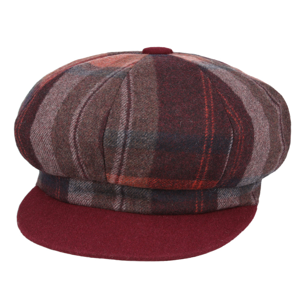 Women's Checked Tweed Gatsby Baker Boy Eight Panel Caps