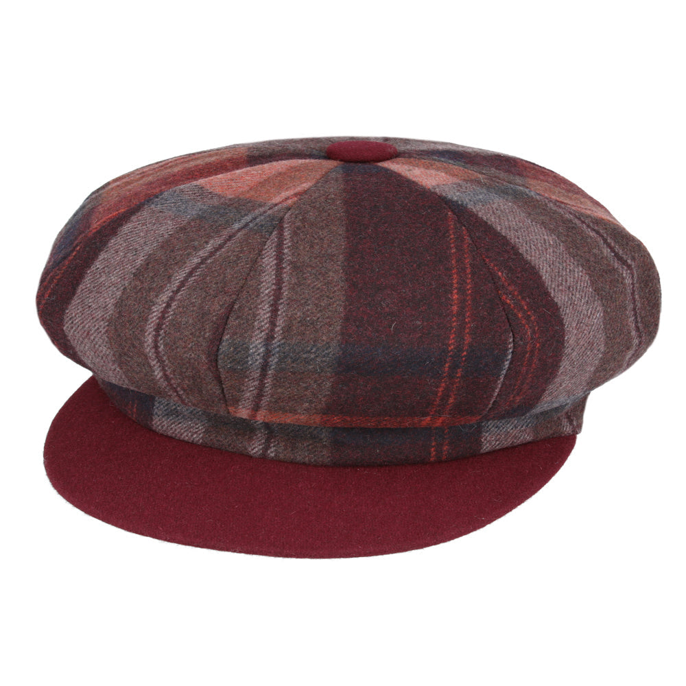Women's Checked Tweed Gatsby Baker Boy Eight Panel Caps