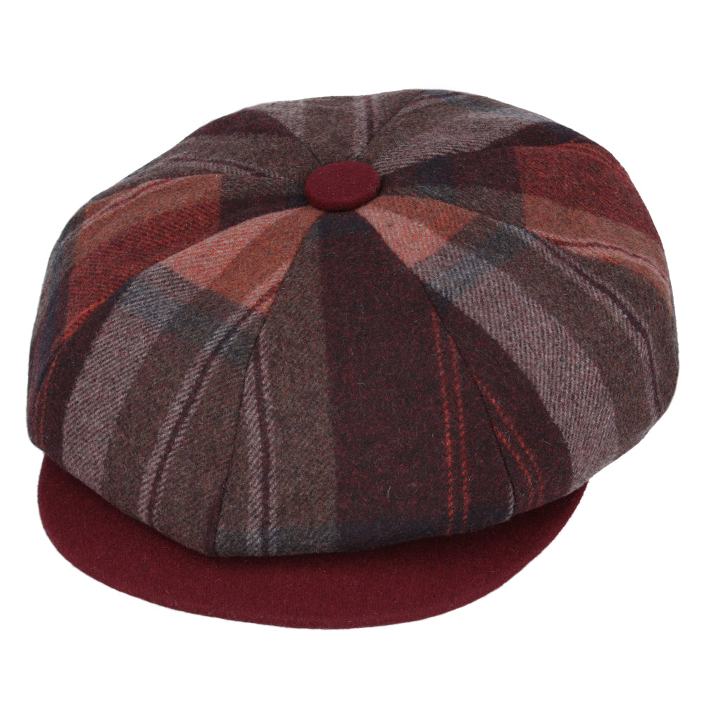 Women's Checked Tweed Gatsby Baker Boy Eight Panel Caps
