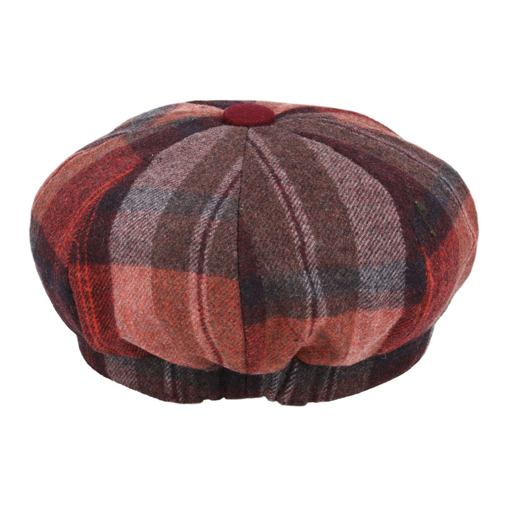 Women's Checked Tweed Gatsby Baker Boy Eight Panel Caps