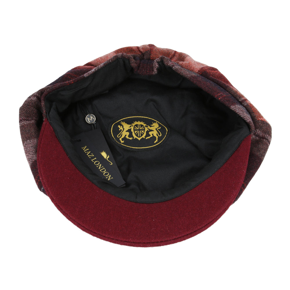 Women's Checked Tweed Gatsby Baker Boy Eight Panel Caps