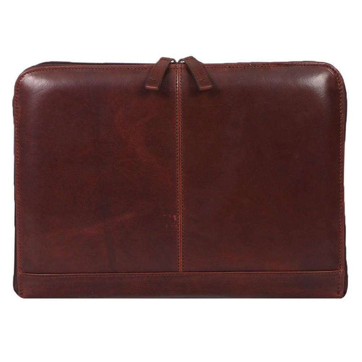 Ashwood Leather A4 Double Zip Tablet Organiser - Brown