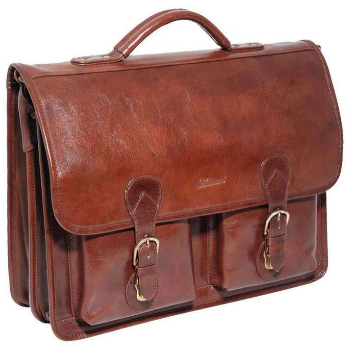 Ashwood Leather Chelsea Veg Tan Compatible Laptop Briefcase - Chestnut