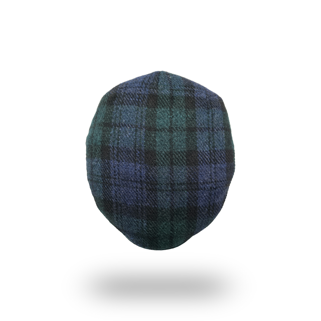 Black Watch Tartan Harris Tweed Flat Cap, top view