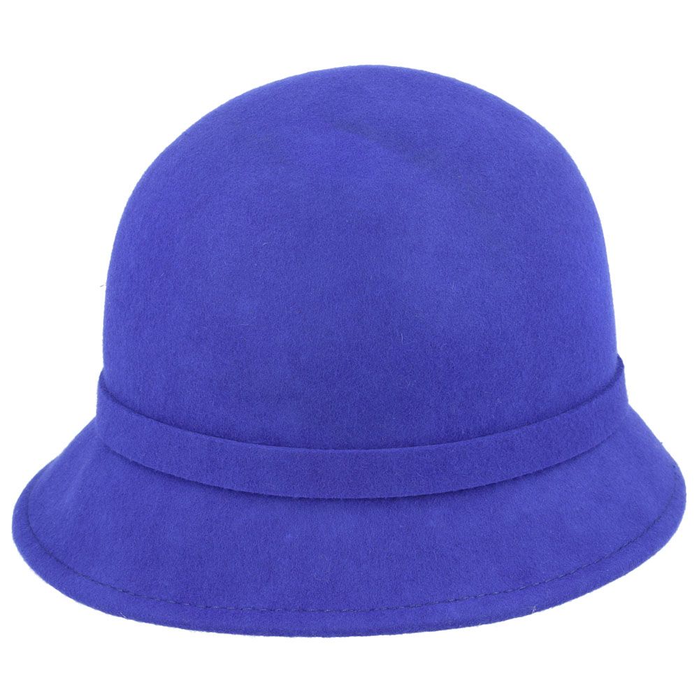 Maz Chic Vintage Wool Cloche Hat With Flower & Mesh Yarn