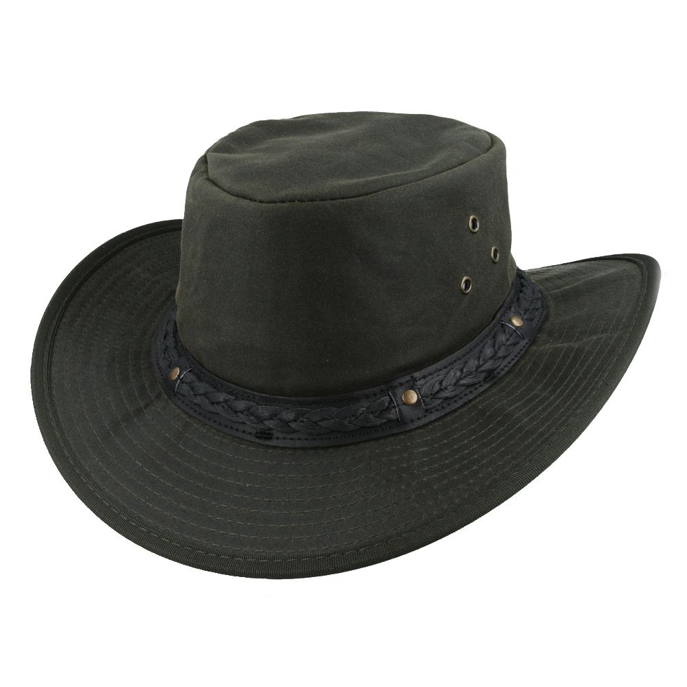 Premium Gladwin Bond Aussie Bush Style Western Outback Waxed Cotton Cowboy Hat