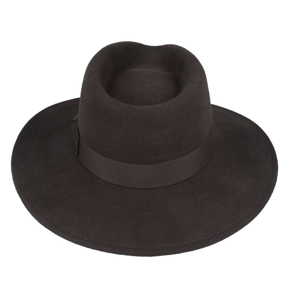 Wide Brim Wool Crushable Fedora Hat
