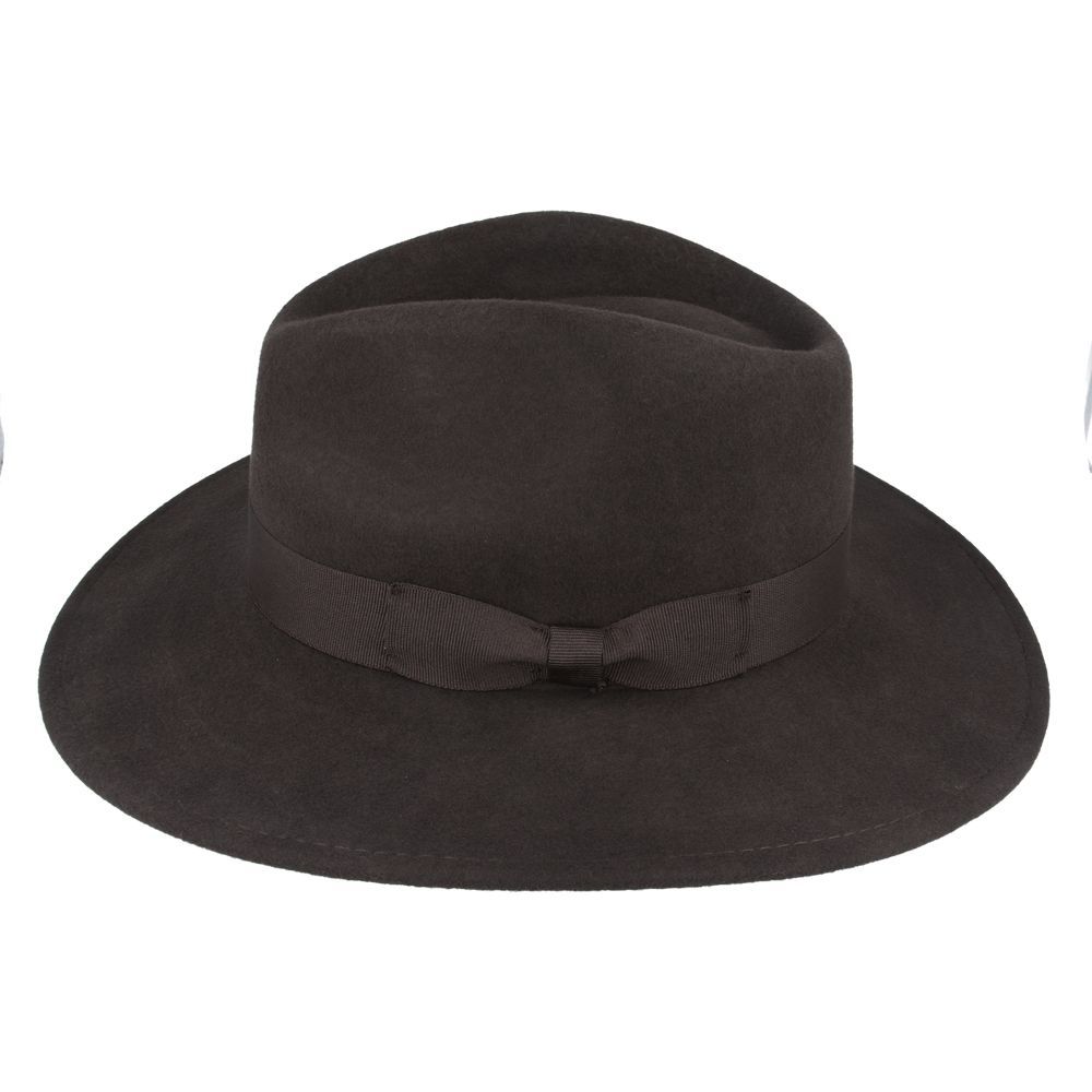 Wide Brim Wool Crushable Fedora Hat