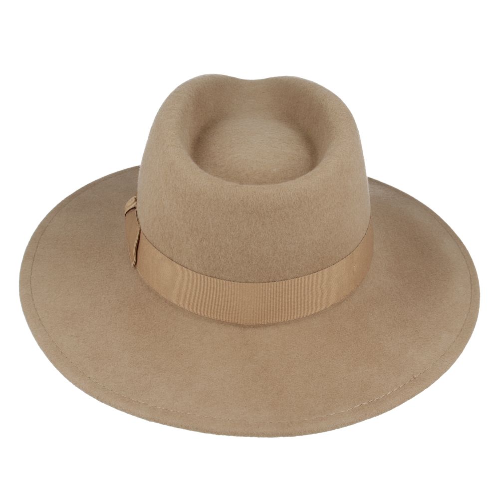 Wide Brim Wool Crushable Fedora Hat