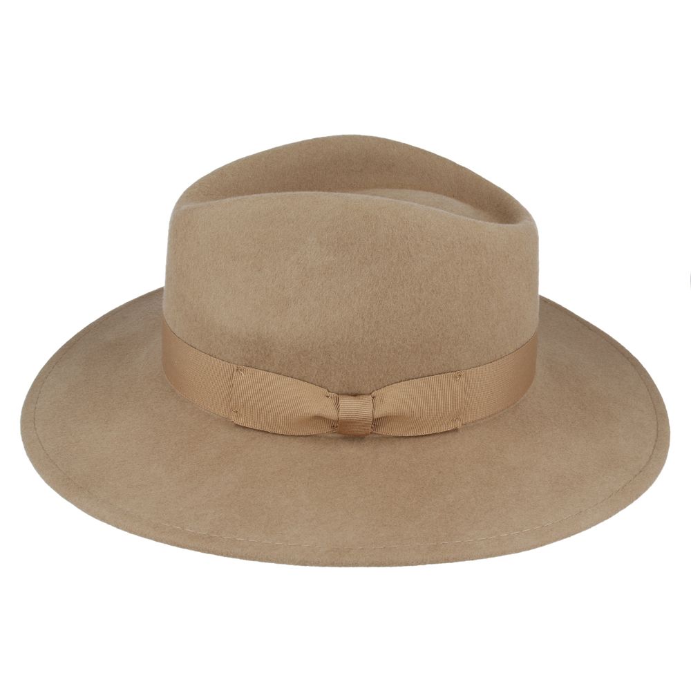 Wide Brim Wool Crushable Fedora Hat