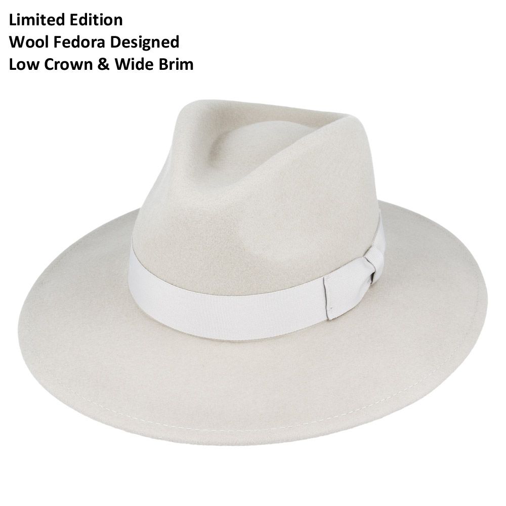 Bullantic Premium Maz Wide Brim Wool Crushable Fedora Hat