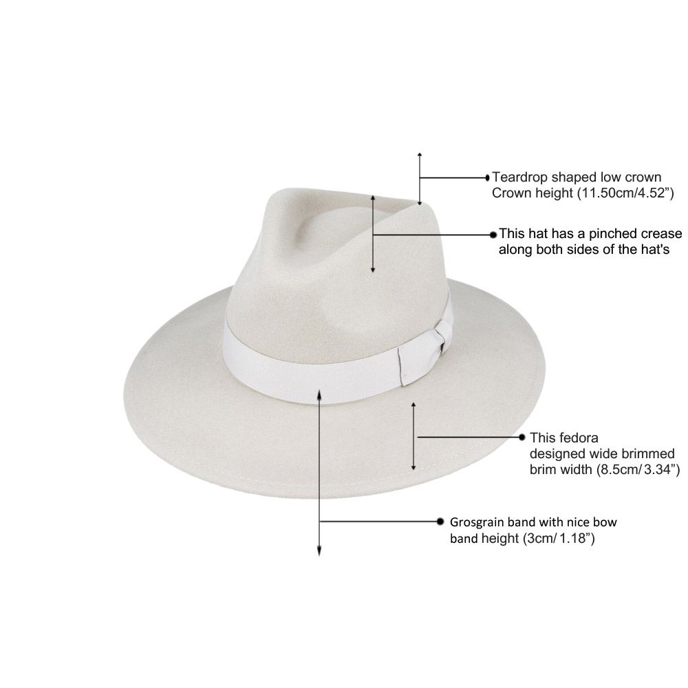 Bullantic Premium Maz Wide Brim Wool Crushable Fedora Hat