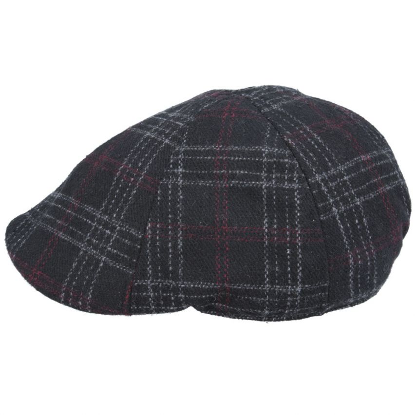 Check Tweed Duckbill Flat Cap Six Panel Cap