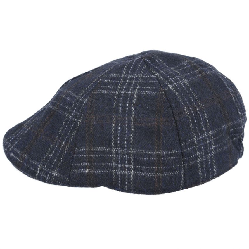 Check Tweed Duckbill Flat Cap Six Panel Cap