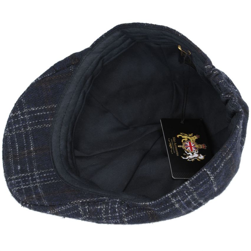 Check Tweed Duckbill Flat Cap Six Panel Cap