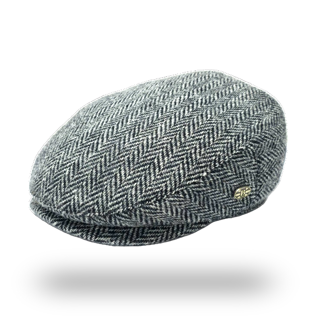Harris Tweed Herringbone Flat Cap – Grey