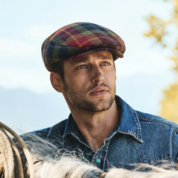 Tartan Harris tweed Flat Cap