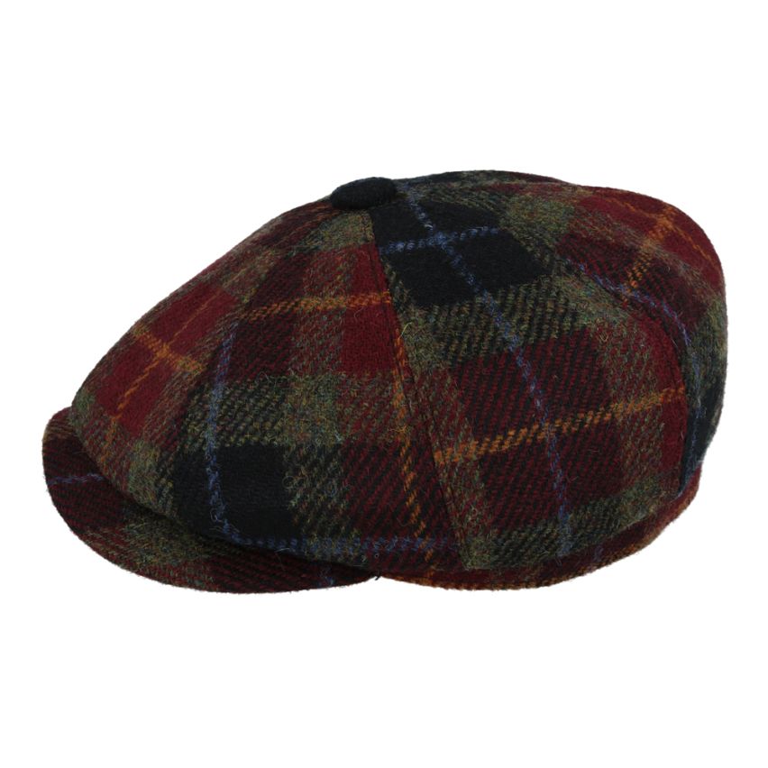 Bullantic - Premium Gladwinbond Harris Tweed Burgundy Newsboy cap