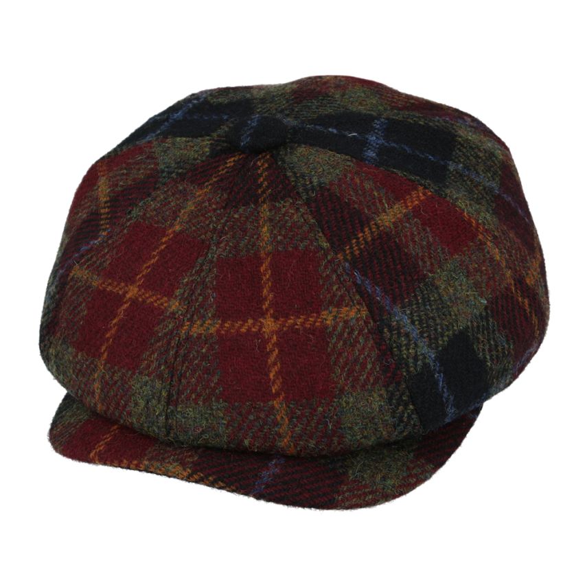 Bullantic - Premium Gladwinbond Harris Tweed Burgundy Newsboy cap