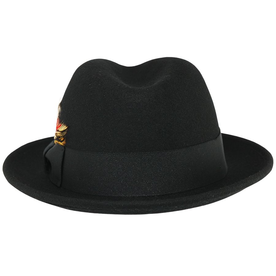 Crushable C-Crown Trilby Hat, Black