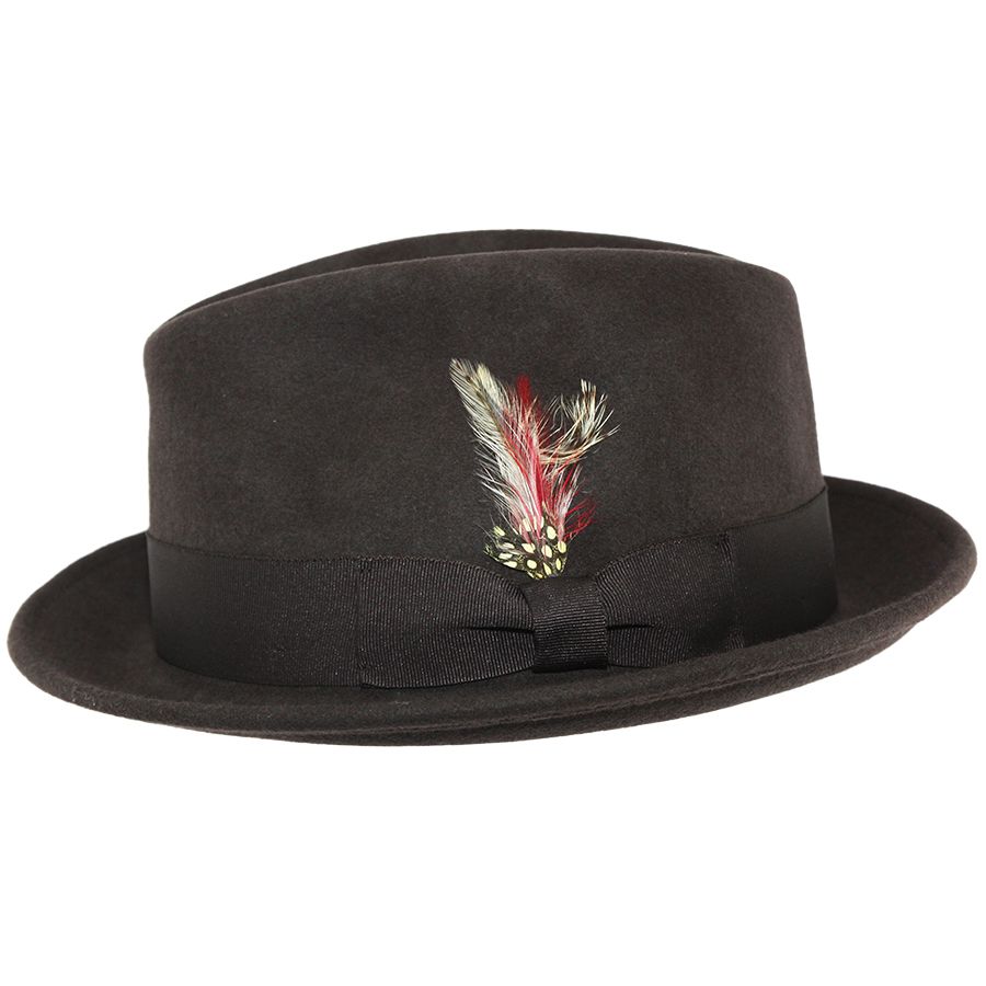 Crushable C-Crown Trilby Hat, Brown