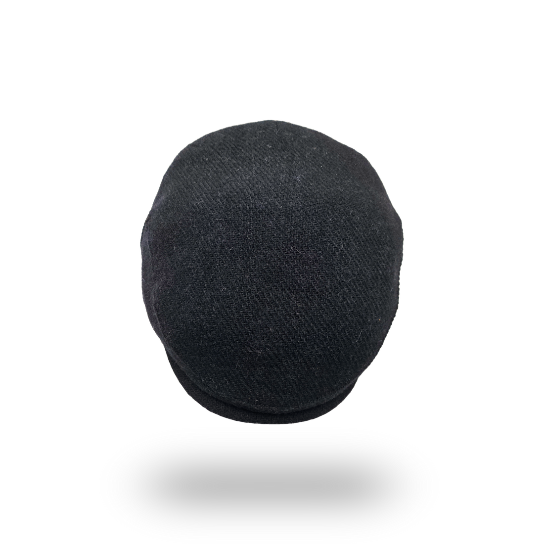 Midnight Navy Harris Tweed Flat Cap, top view