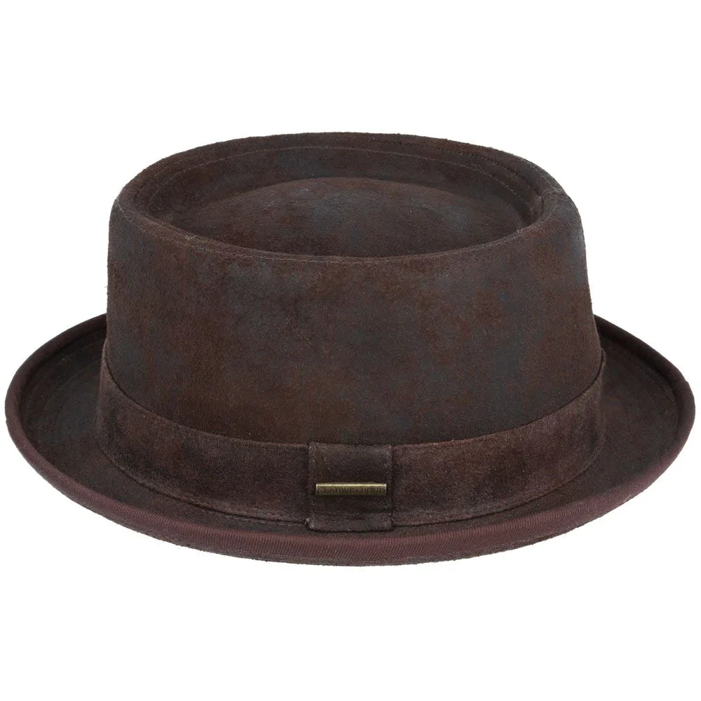 Premium Bullantic Gladwin Bond Leather Pork Pie Hat