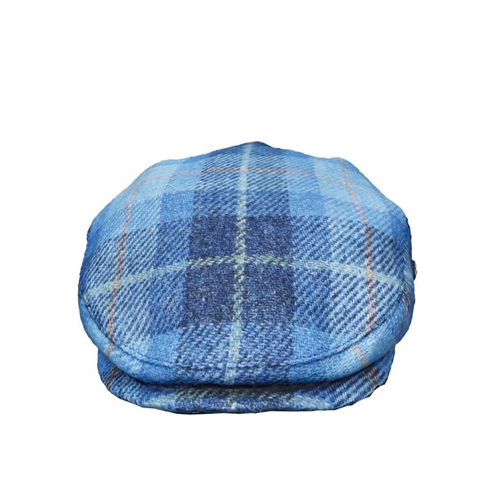 Bullantic Light Blue Tartan Harris tweed Flat Cap