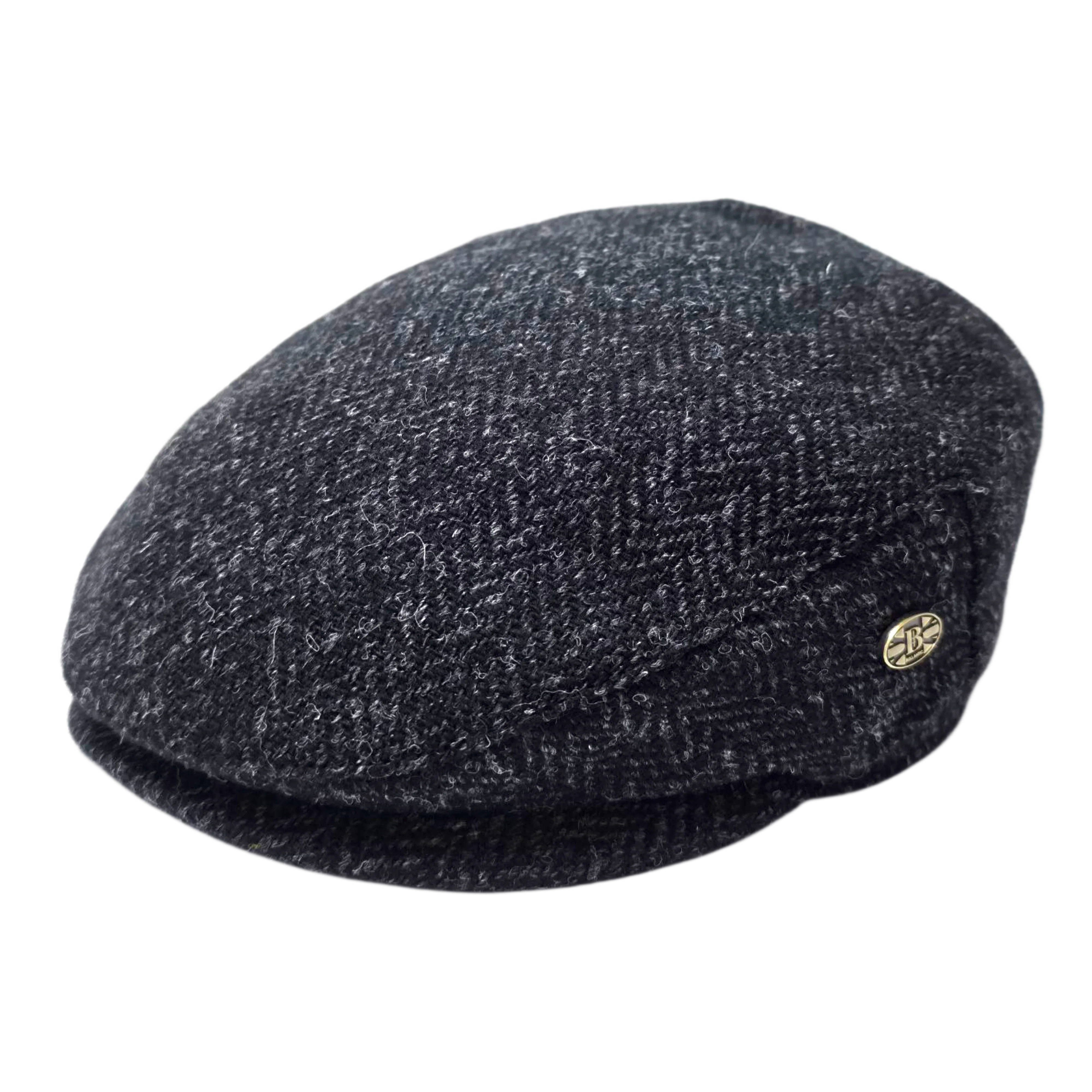 Gladwin Bond Harris Herringbone Wool Flat Cap