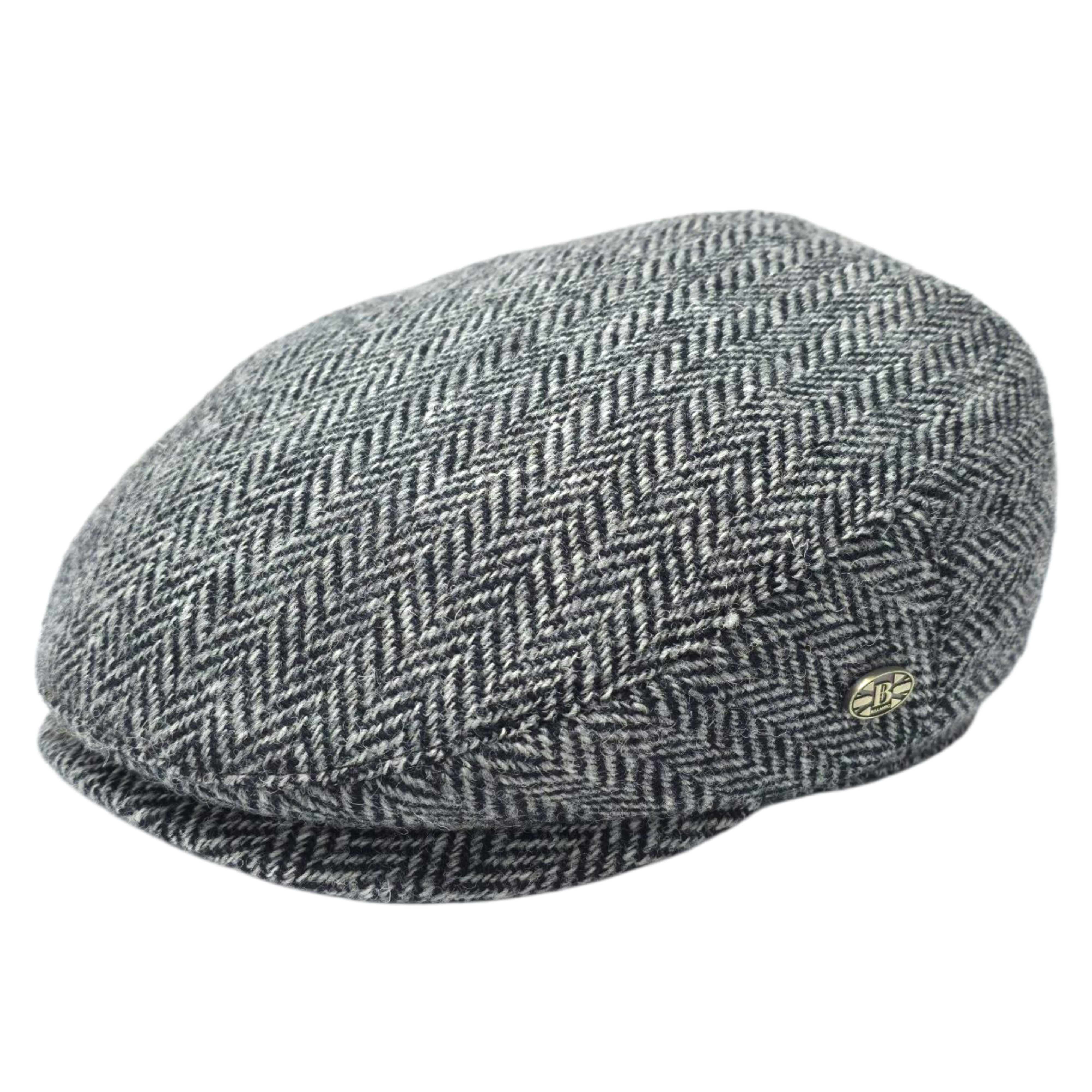 Gladwin Bond Harris Herringbone Wool Flat Cap