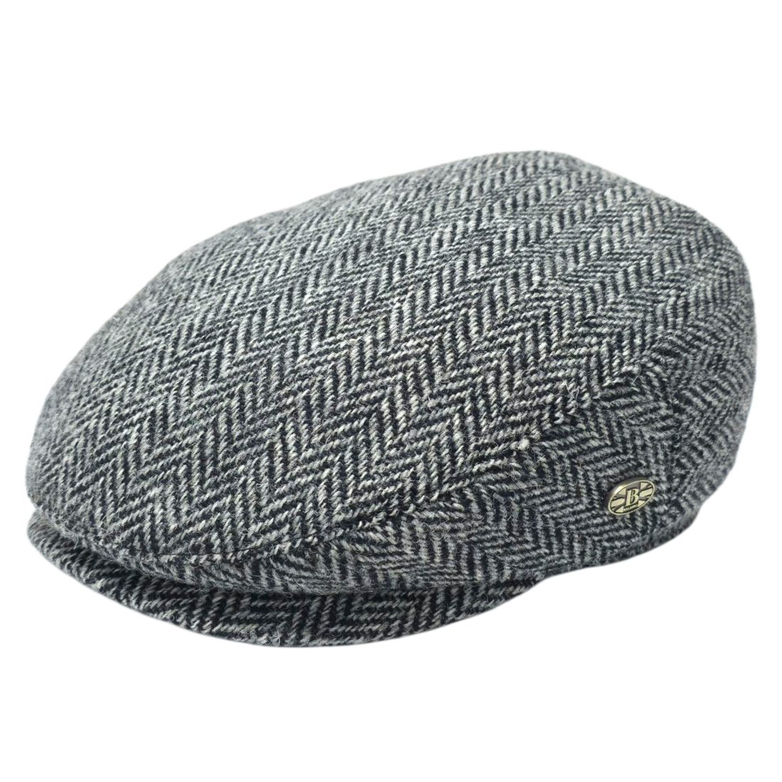 Gladwin Bond Harris Herringbone Wool Flat Cap